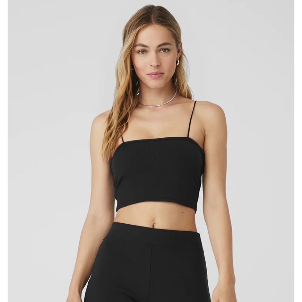 Alo Goddess Ribbed Bandeau Top